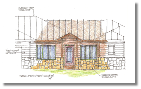 Lakehouse
-elevation material study